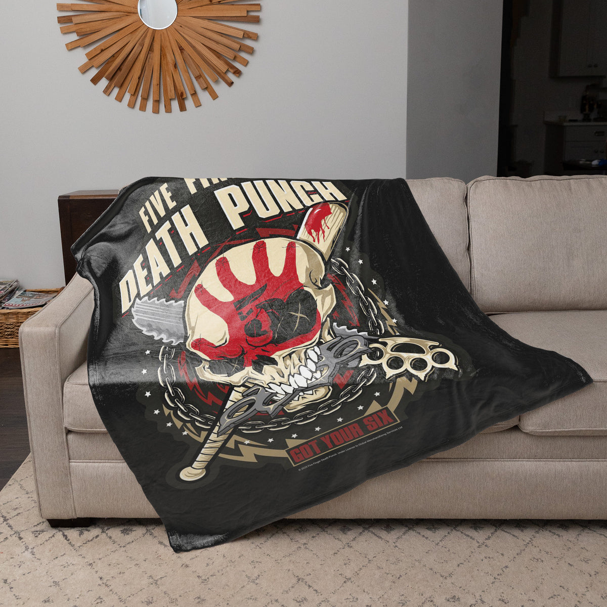 Rocksax - Five Finger Death Punch - Got Your Six - Sherpa Fleece Blanket (60 in x 80 in)