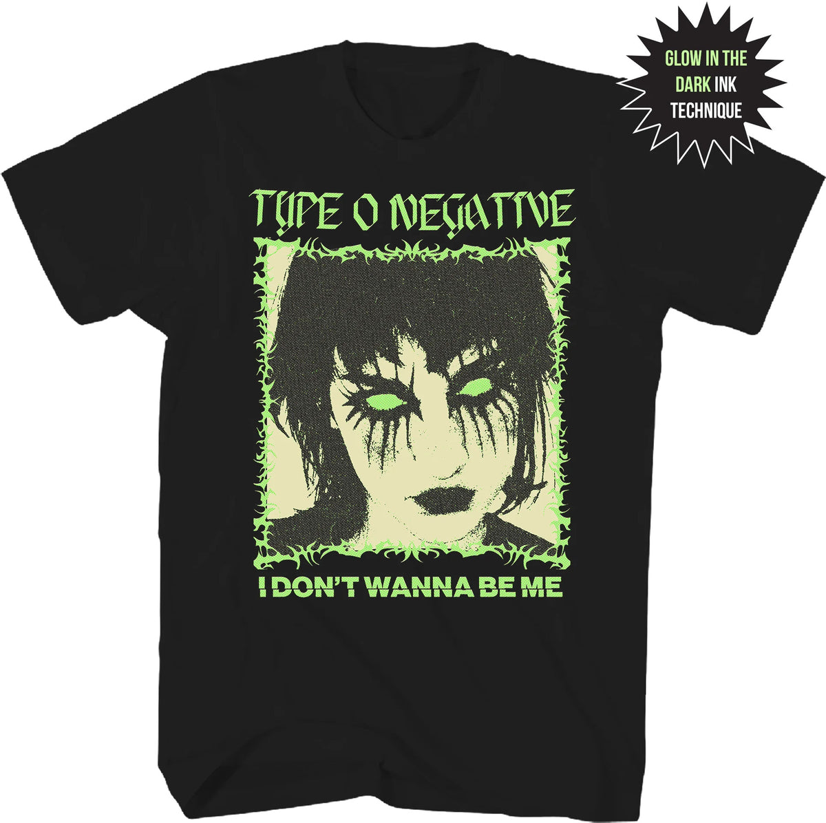Type O Negative - I Don't Wanna Be Me T-Shirt - Large Black / Glow in the Dark 22TONO42A3