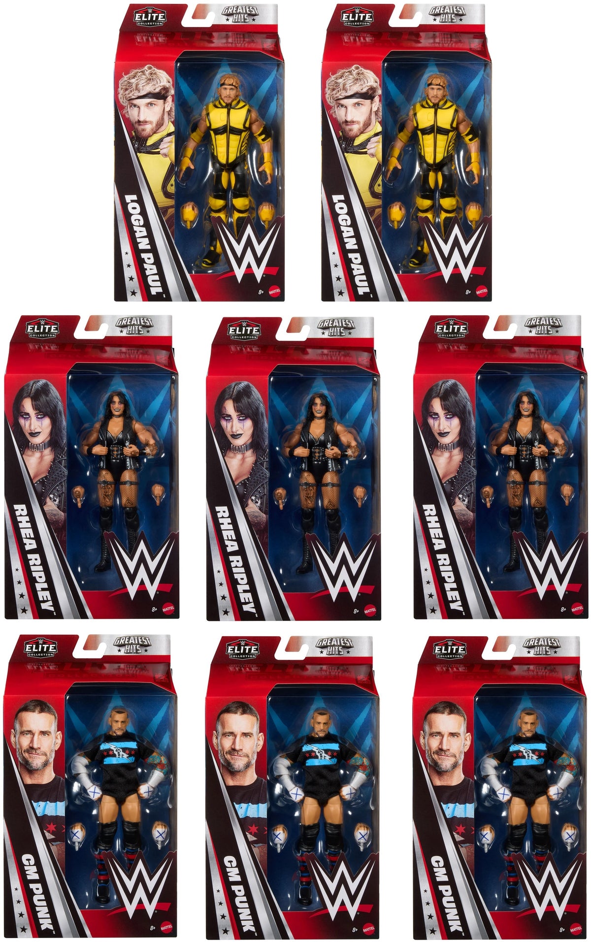 WWE Elite Collection Greatest Hits 8-Piece H Assortment