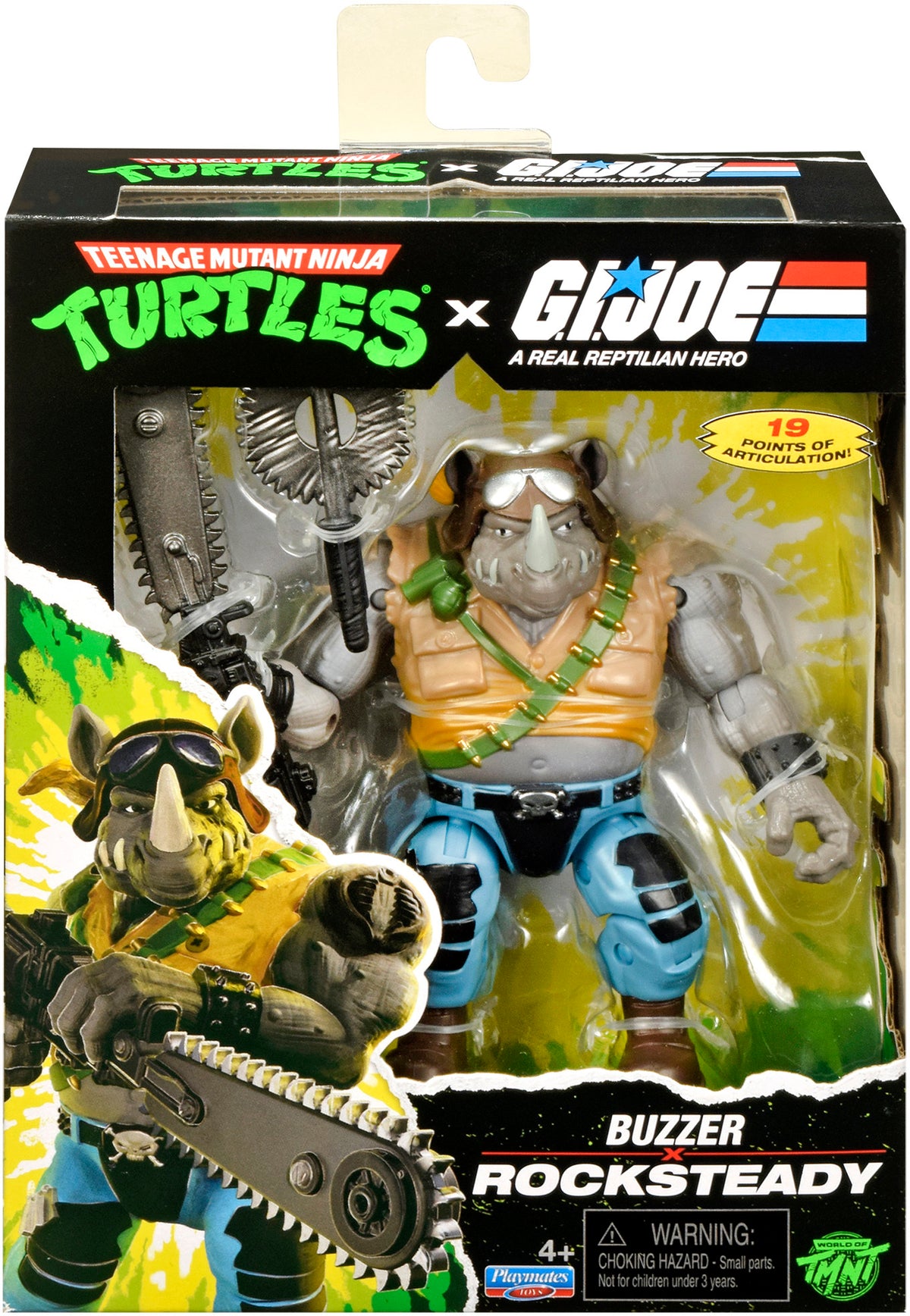 Teenage Mutant Ninja Turtles x G.I. Joe - Buzzer x Rocksteady Action Figure (TMNT)