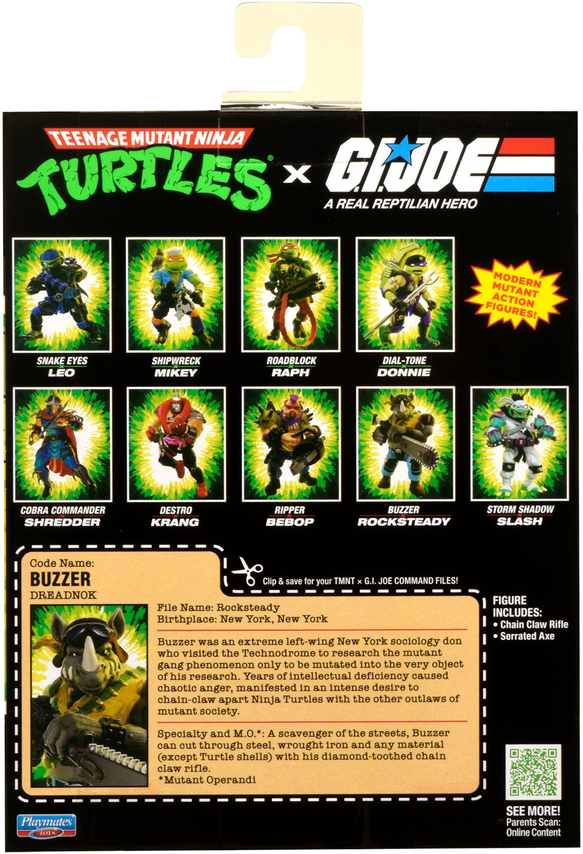 Teenage Mutant Ninja Turtles x G.I. Joe - Buzzer x Rocksteady Action Figure (TMNT)