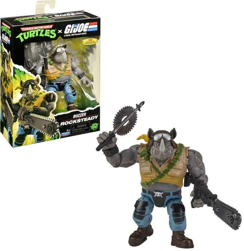 Teenage Mutant Ninja Turtles x G.I. Joe - Buzzer x Rocksteady Action Figure (TMNT)