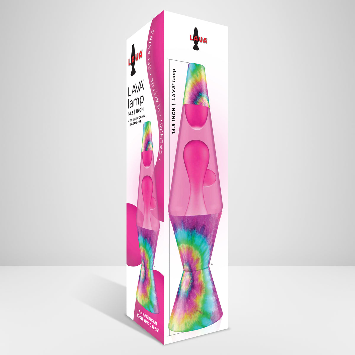 Lava® Lamp 14.5" Tie Dye Pink Spiral - Pink Wax/Pink Liquid/Tie Dye Base & Cap
