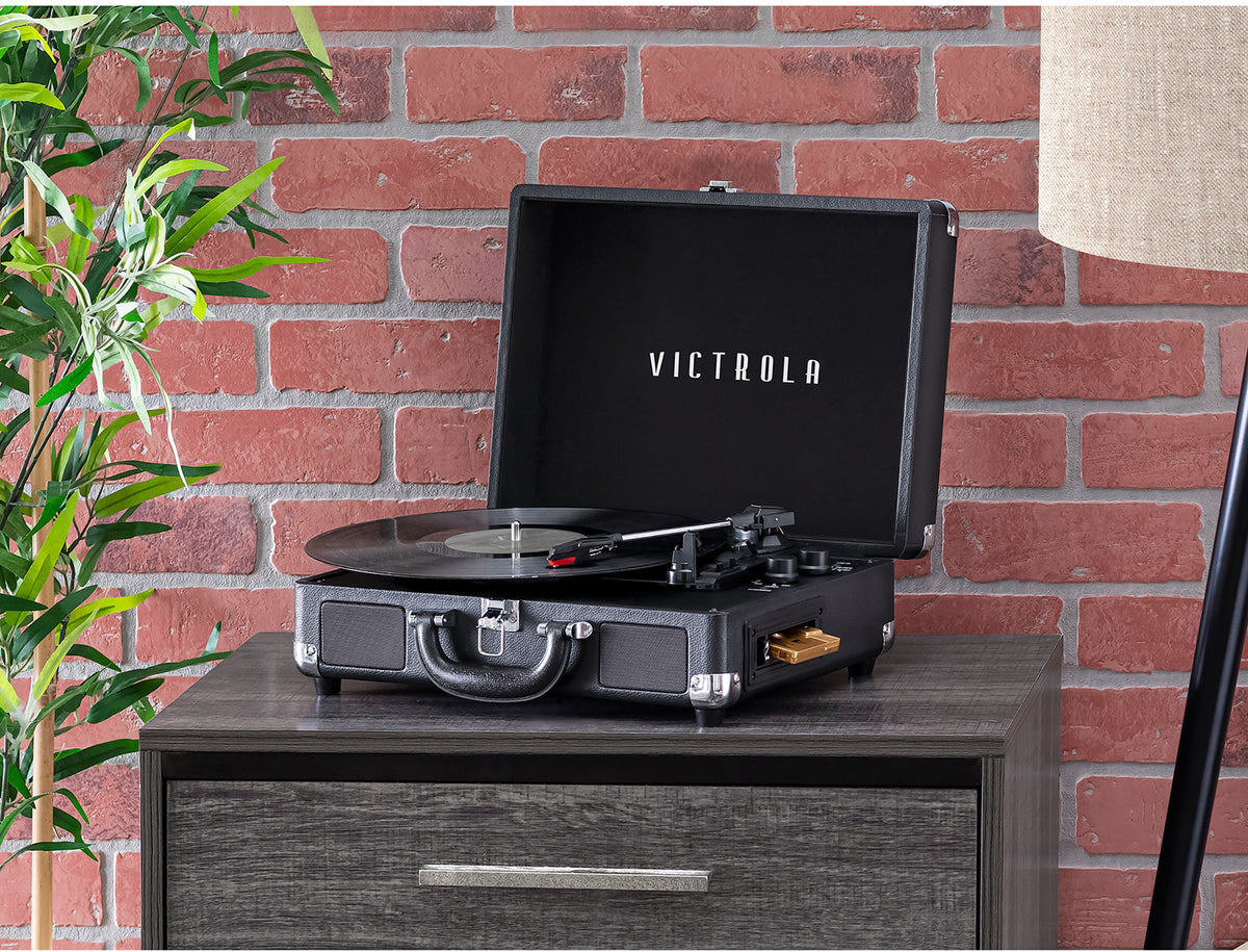 Victrola VSC-500BTC-BLK Journey+ Vinyl Suitcase Record Player with Cassette (Black)