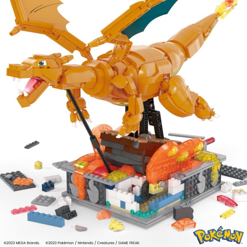 MEGA BLOKS Pokemon: Build with Motion Charizard, 1664 Piece Building Toy Set