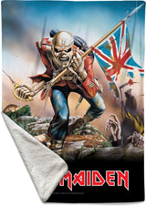 Rocksax - Iron Maiden - Trooper - Sherpa Fleece Throw (50 in x 60 in)