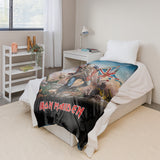 Rocksax - Iron Maiden - Trooper - Sherpa Fleece Throw (50 in x 60 in)