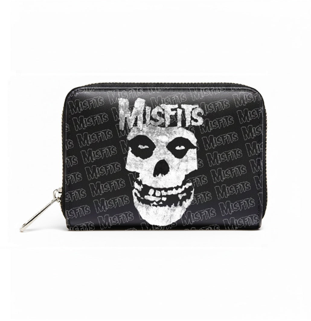 Rocksax - Misfits - Fiend Logo - Bi-Fold Zipped Wallet/Purse (Black)