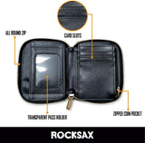 Rocksax - Pink Floyd - Dark Side of the Moon Logo - Bi-Fold Zipped Wallet/Purse (Black)