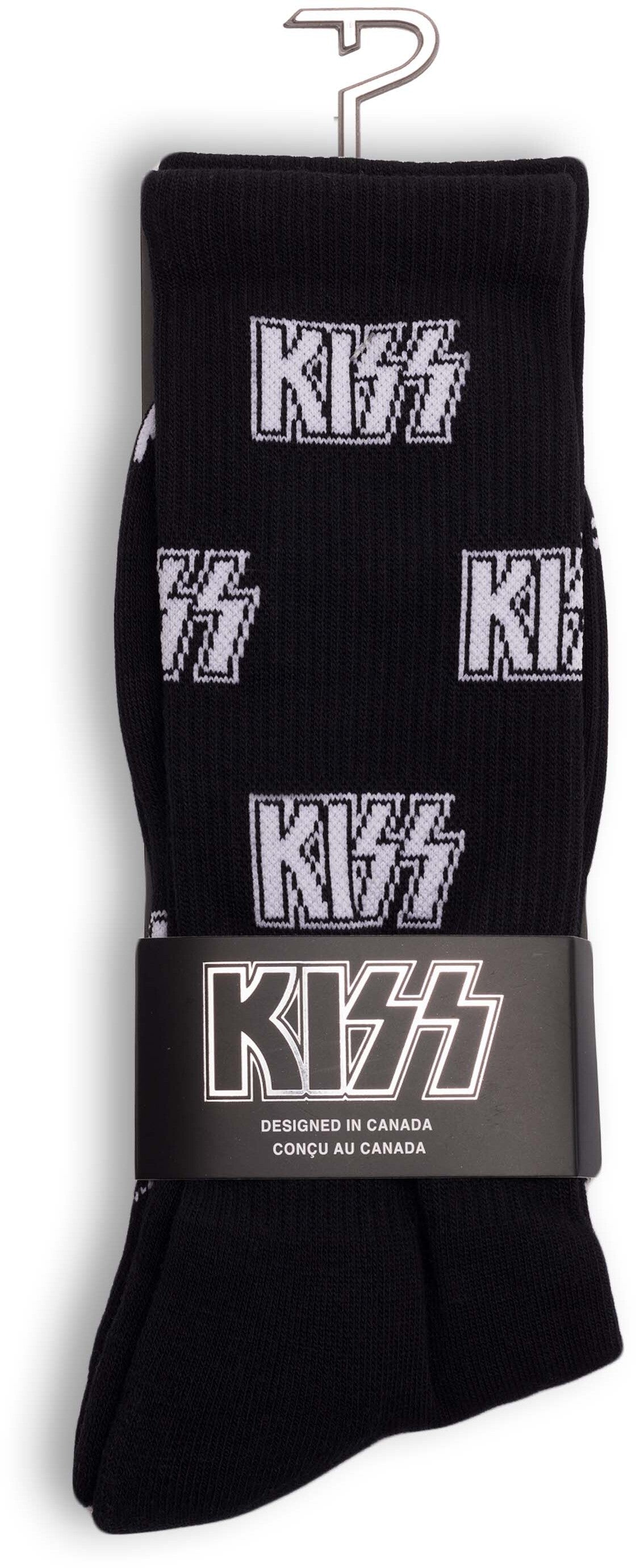Perri's - Kiss - All Over Logo Black - Crew Socks