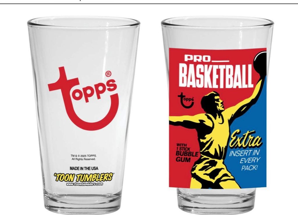 Toon Tumblers - 1971 Topps Basketball Trading Card Pack Art Pint Glass